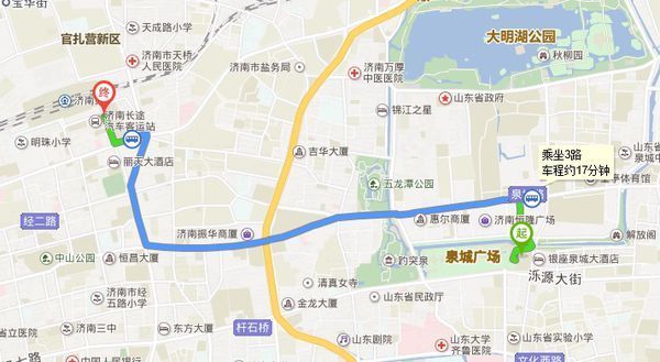 山东省科技馆到济南火车站广场汽车站怎么走